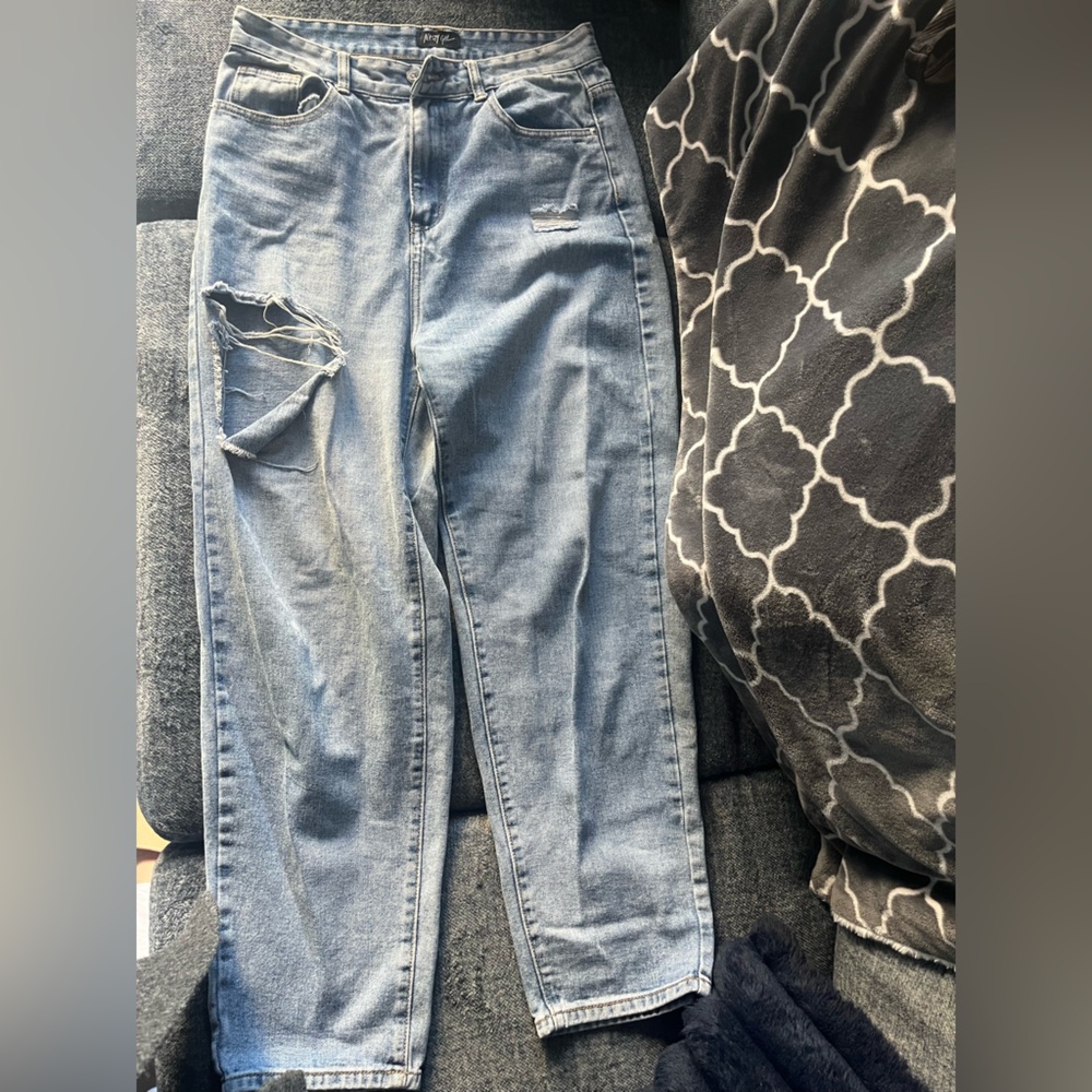 Stylish Blue Distressed Women Jeans uk 12
